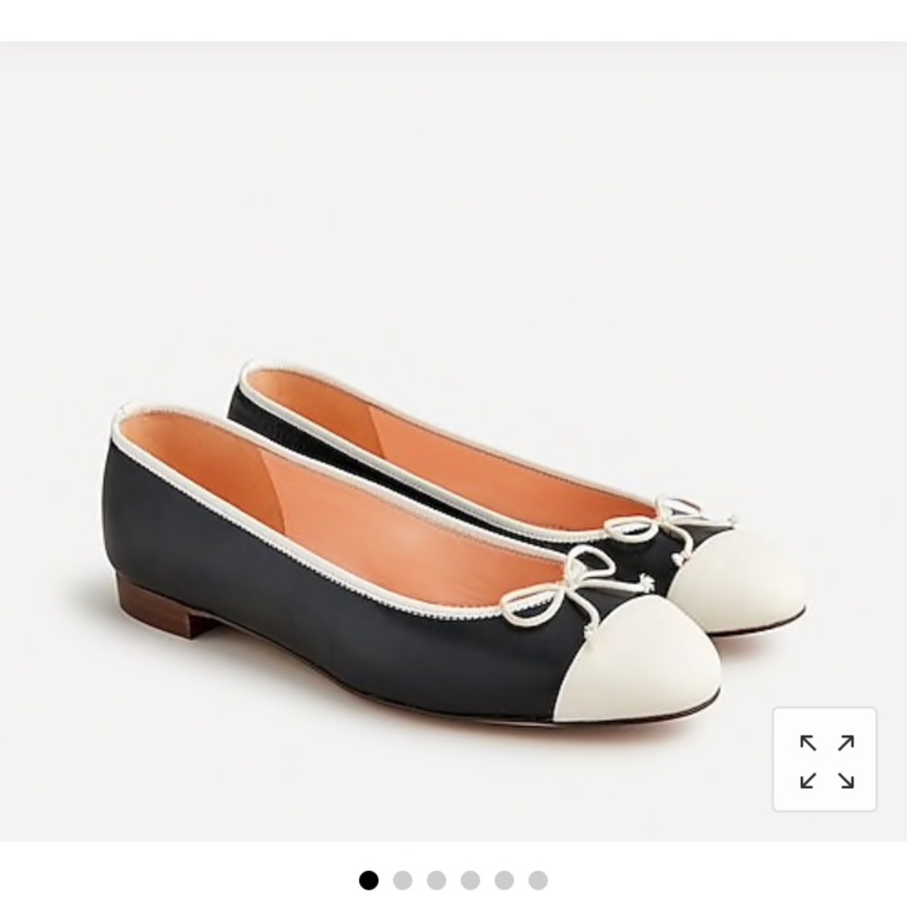 J Crew Kiki ballet flats with cap toe Black